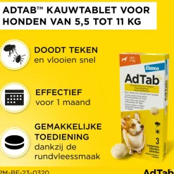 AdTab Anti Vlo en Teek Kauwtabletten Hond ><noscript><img width=