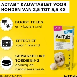 AdTab Anti Vlo en Teek Kauwtabletten Hond ><noscript><img width=