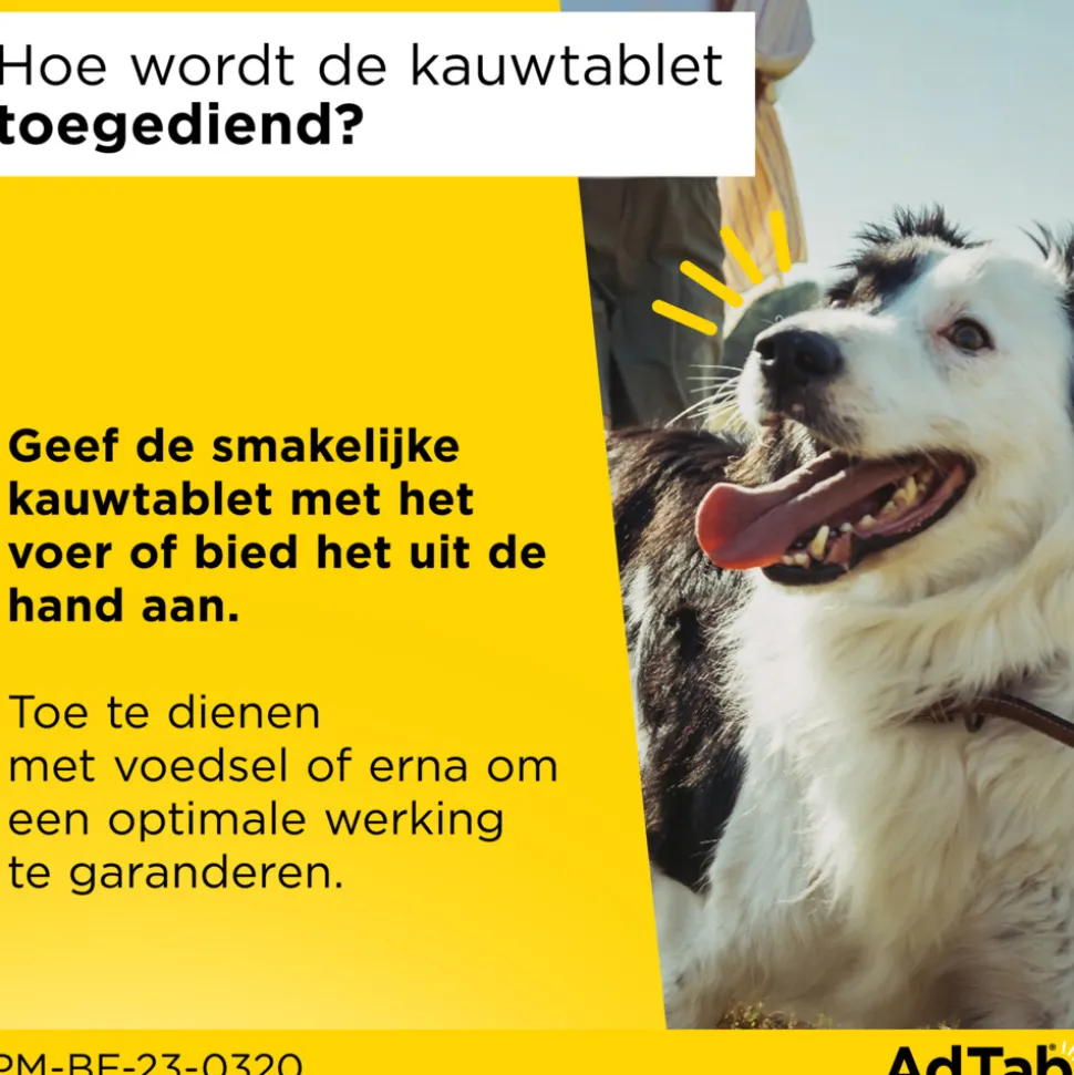 AdTab Anti Vlo en Teek Kauwtabletten Hond >22-45kg 3 tabletten