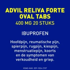 Advil Reliva Forte Oval Tabs 400 mg 20 stuks