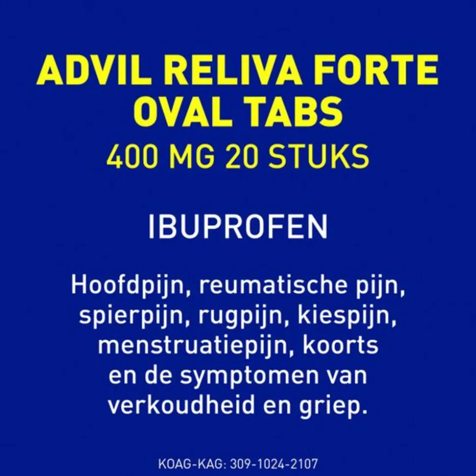 Advil Reliva Forte Oval Tabs 400 mg 20 stuks