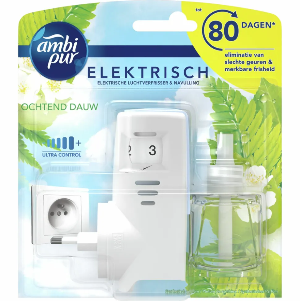 Ambi Pur Elektrische Geurverspreiders 1 compartiment Starterkit + Navulling Morning Dew 20 ml