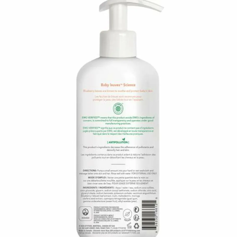 Attitude Baby Leaves 2-in-1 Hair and Body Wash Pear Nectar 473 ml