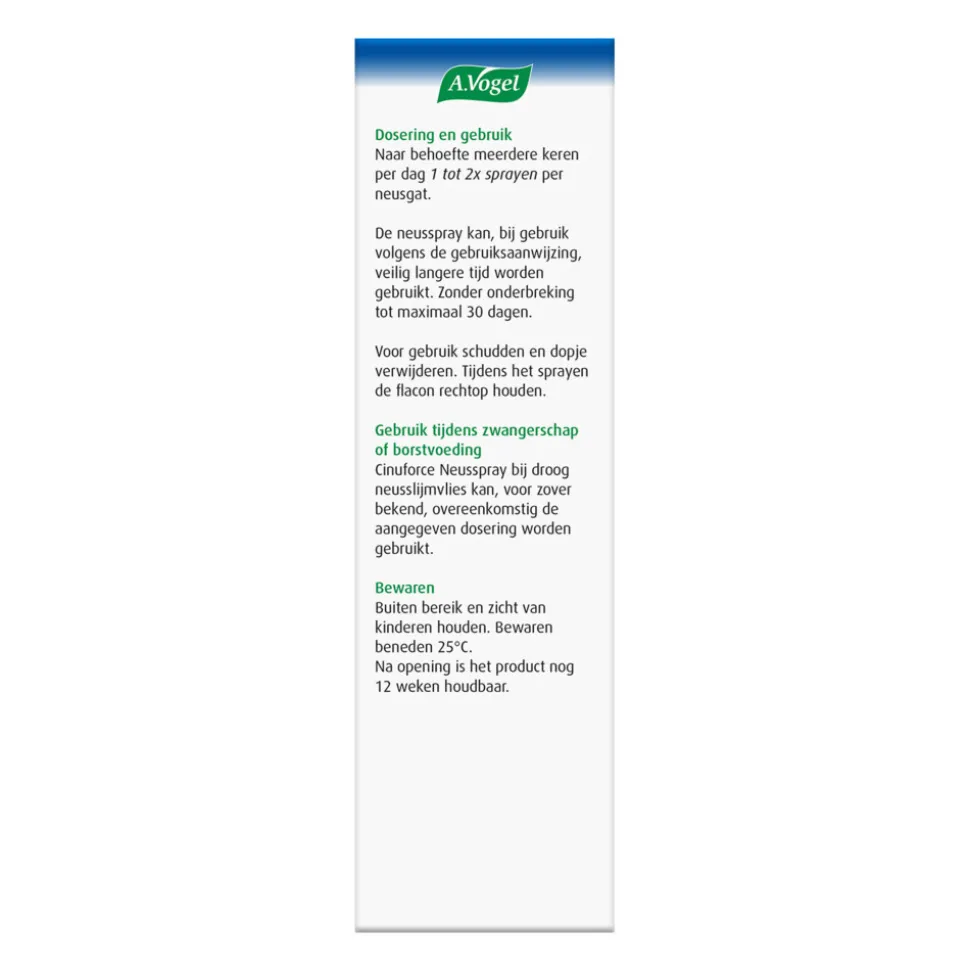 A.Vogel Cinuforce Neusspray Droog Neusslijmvlies Korstjes 15 ml