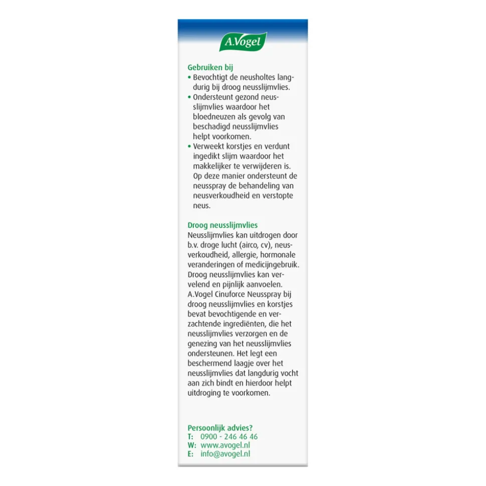 A.Vogel Cinuforce Neusspray Droog Neusslijmvlies Korstjes 15 ml