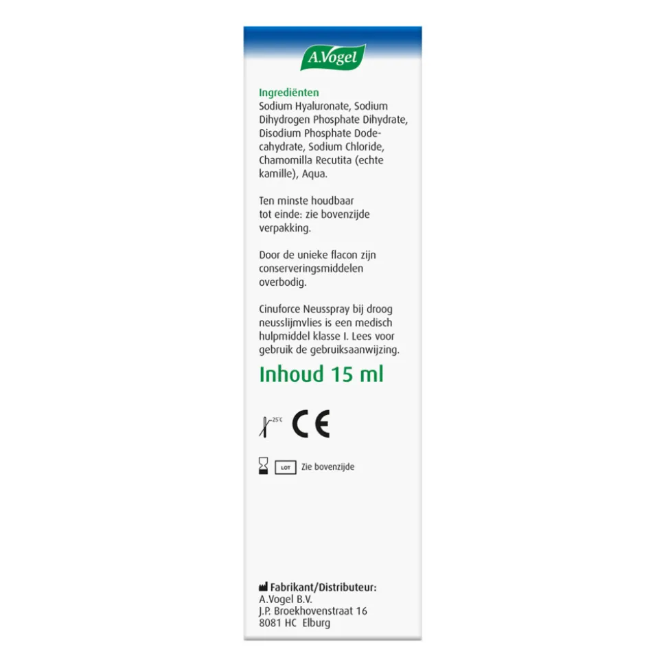 A.Vogel Cinuforce Neusspray Droog Neusslijmvlies Korstjes 15 ml