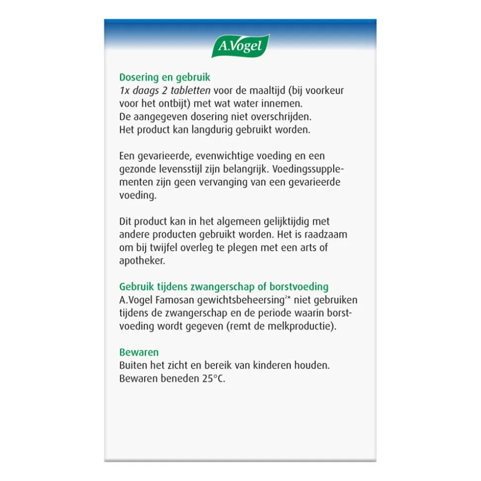 A.Vogel Famosan Overgang Gewichtsbeheersing 60 tabletten