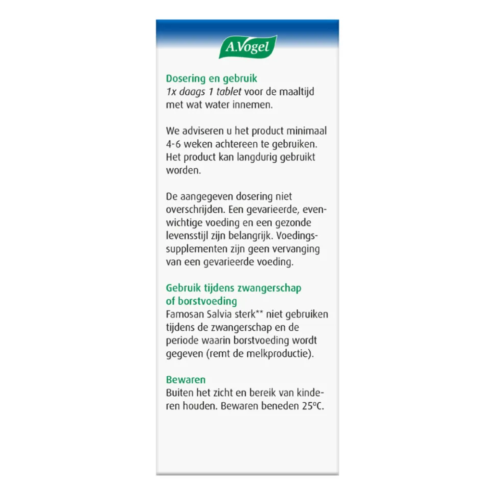 A.Vogel Famosan Salvia Overgang Sterk** 25 tabletten