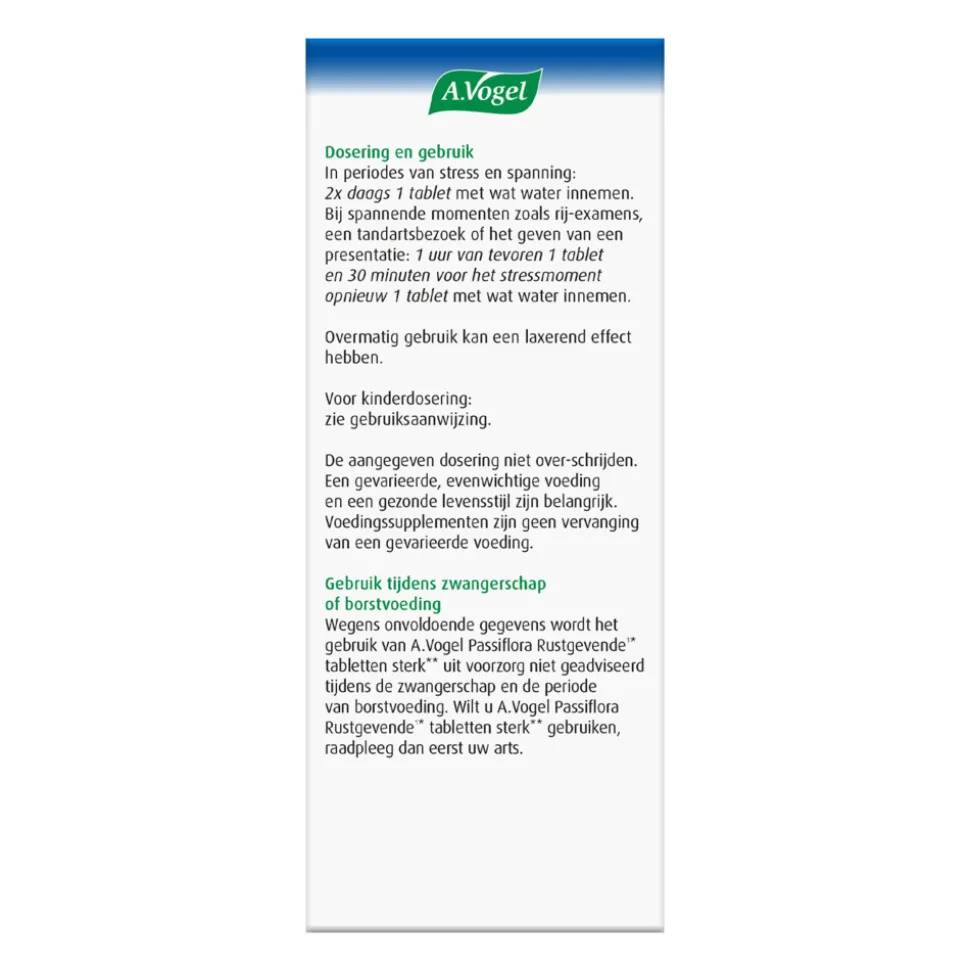 A.Vogel Passiflora Rustgevend Sterk 30 tabletten