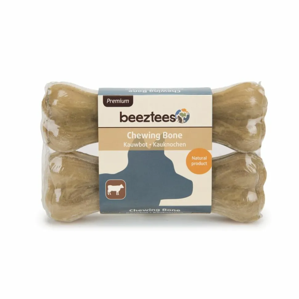 Beeztees Kauwbot Runderhuid 14 cm 2 stuks