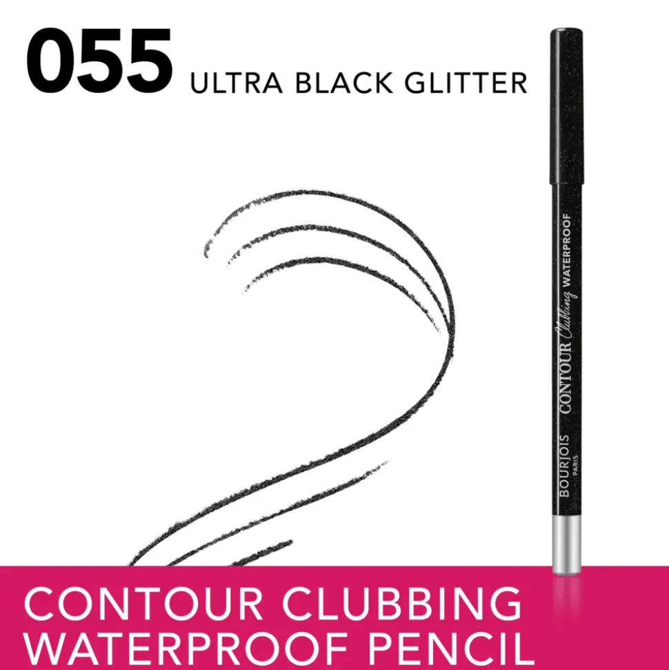 Bourjois Contour Clubbing Waterproof Oogpotlood Ultra Black Glitter 55 1.2 gr