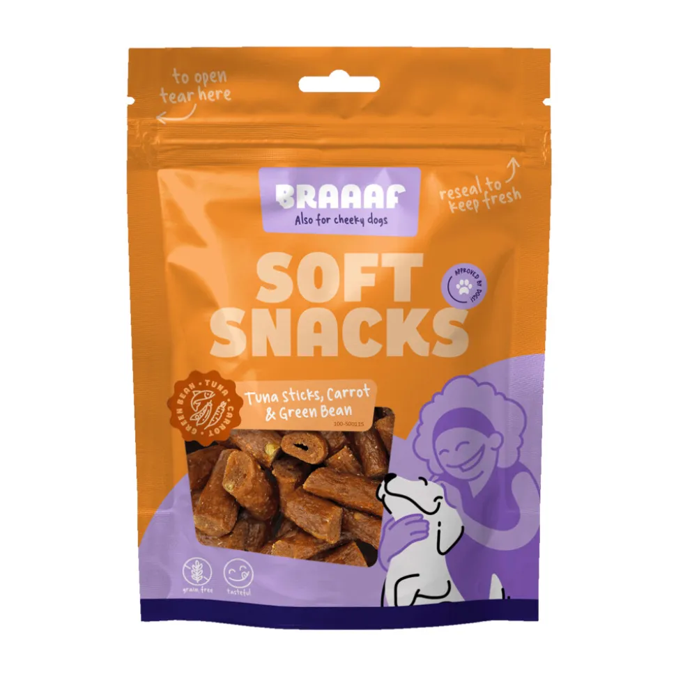 Braaaf Sticks Hondensnack Tonijn - Wortel - Sperzieboon 85 gr