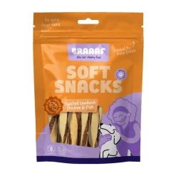 Braaaf Twisted Sandwich Hondensnack Kip - Vis 85 gr