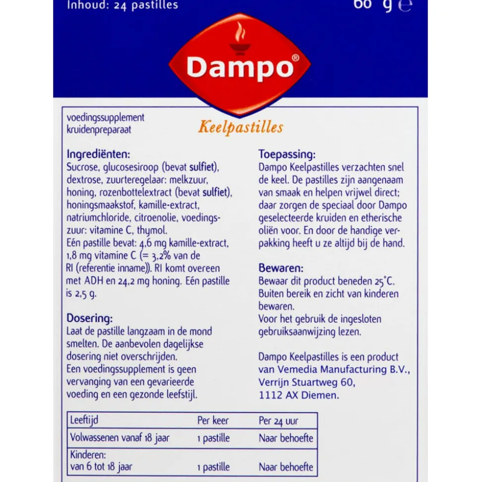 Dampo Keelpastilles 24 stuks