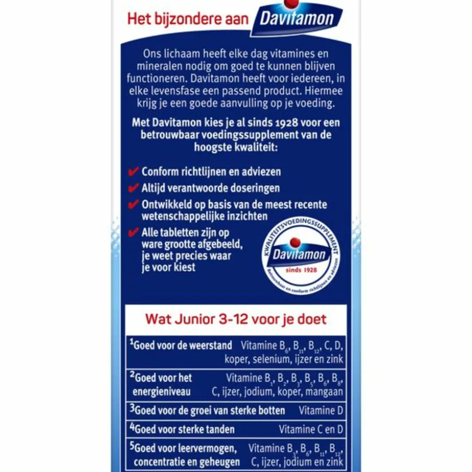 Davitamon Junior 3+ Kauwvitamines Framboos 60 kauwtabletten