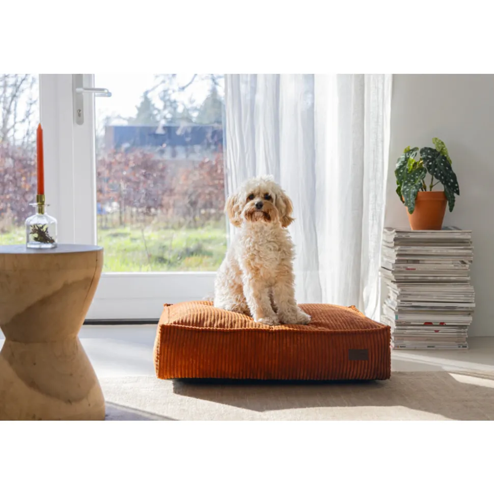 Designed by Lotte Ligkussen Ribbed Terracotta 70 x 55 x 15 cm