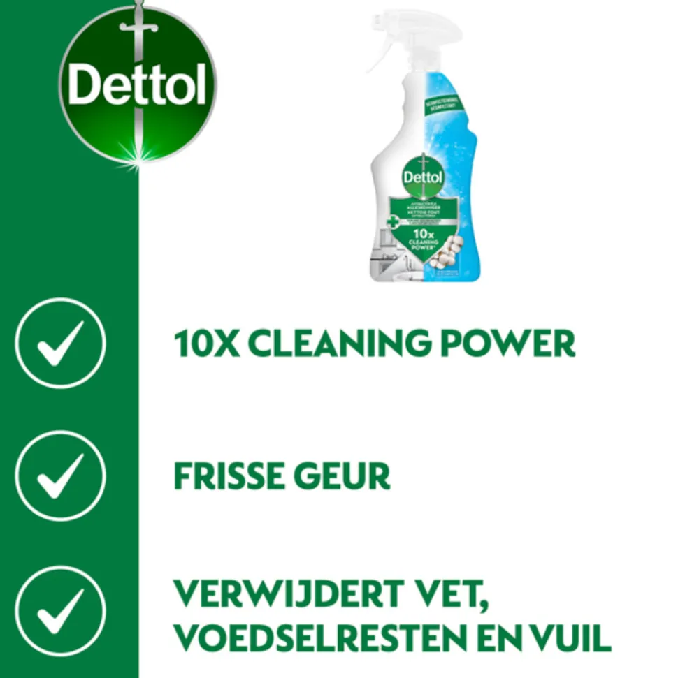 Dettol Power & Fresh Spray Katoenfris Allesreiniger 500 ml