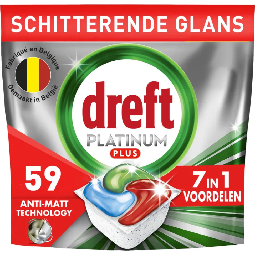 Dreft Vaatwastabletten Platinum Plus All In One 59 stuks
