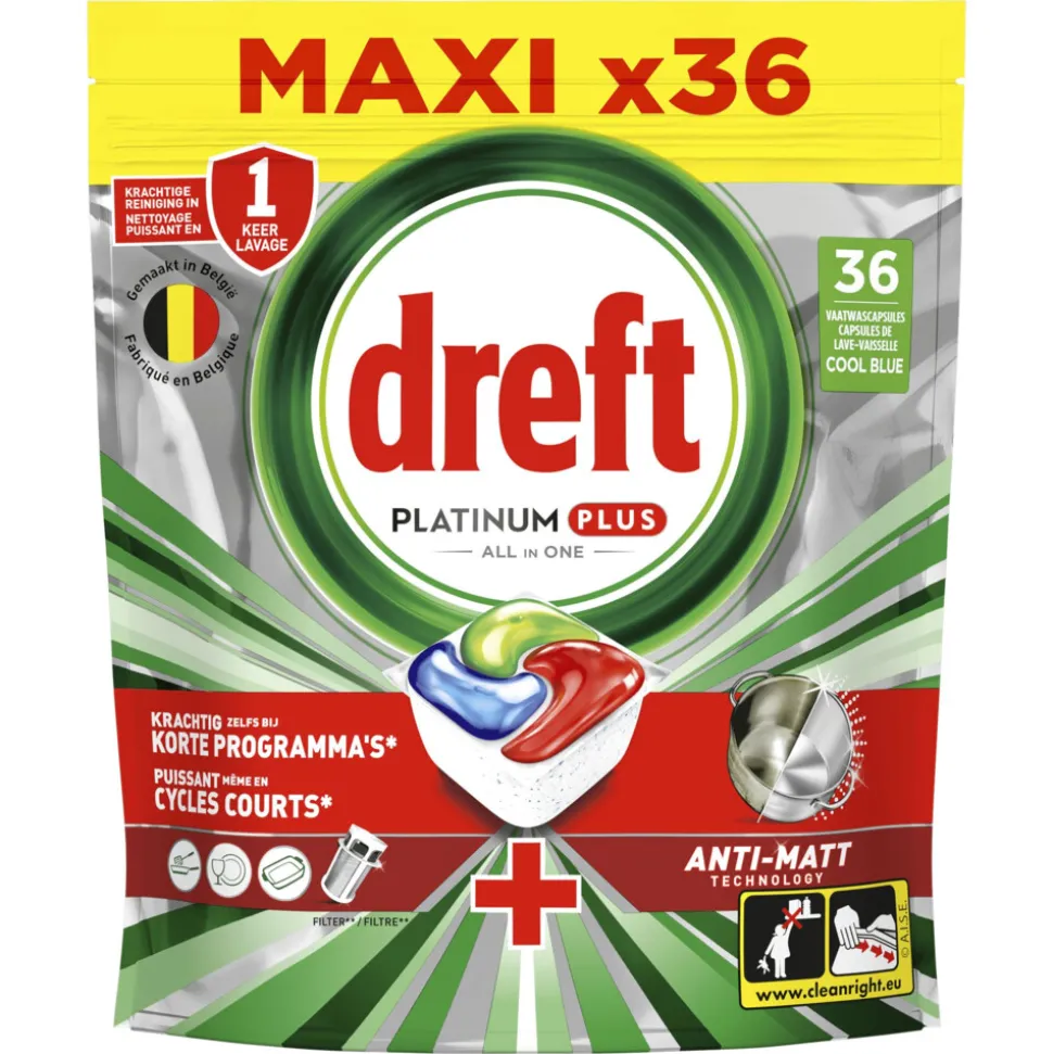 Dreft Vaatwastabletten Platinum Plus All In One 36 stuks