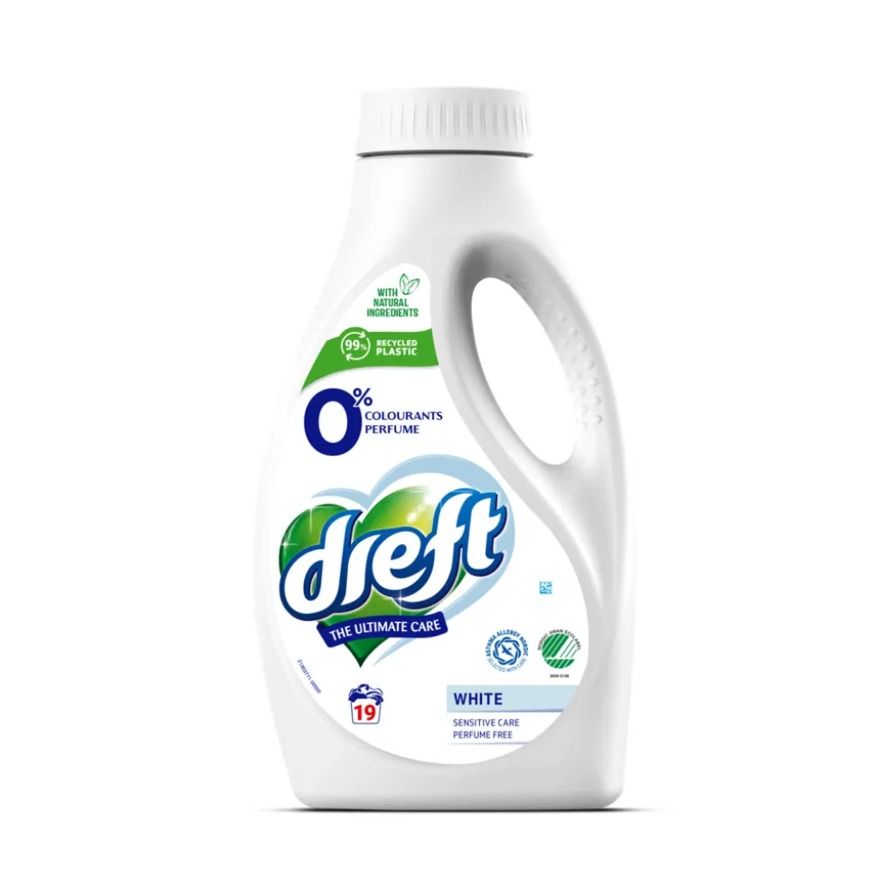 Dreft Vloeibaar Wasmiddel 0% Witte Was 19 Wasbeurten 988 ml