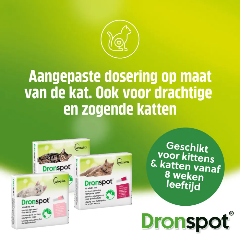 Dronspot Spot On Ontwormingsmiddel 0,5 - 2,5 kg 2 pipetten