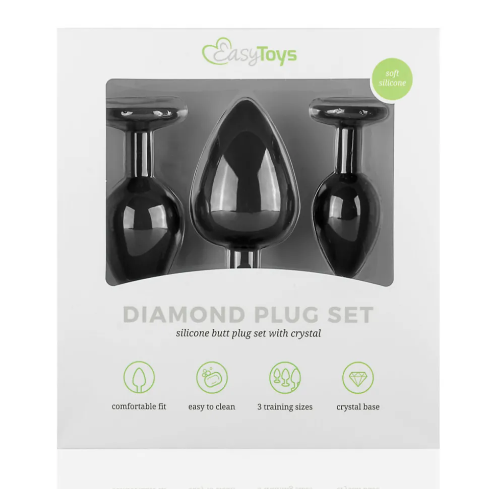 Easytoys Luxe Buttplug Set Zwart 3 stuks