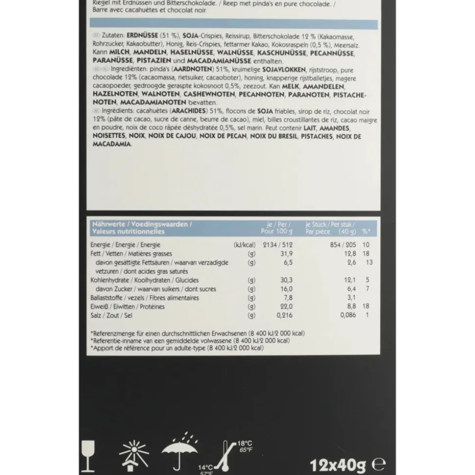 Eat natural Proteïn Bar Pinda's en Chocolade 12 x 40 gr