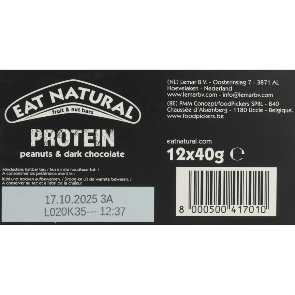 Eat natural Proteïn Bar Pinda's en Chocolade 12 x 40 gr