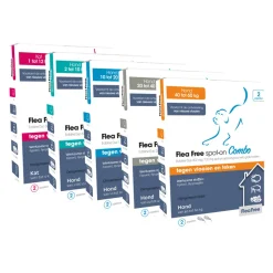 Flea Free Spot-on Combo Anti Vlooiendruppels Kat vanaf 1 kg 2 pipetten