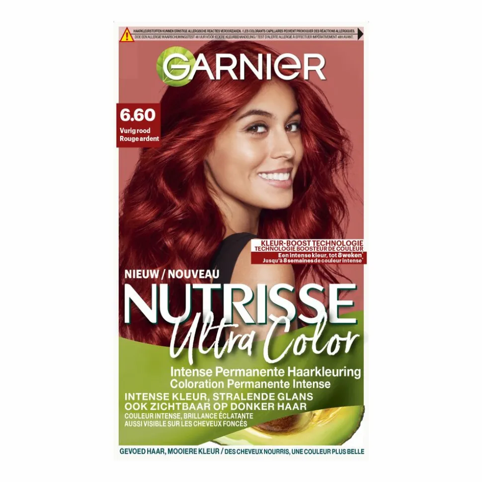 Garnier Nutrisse Ultra Color Permanente Haarkleuring 6.60 Vurig Rood
