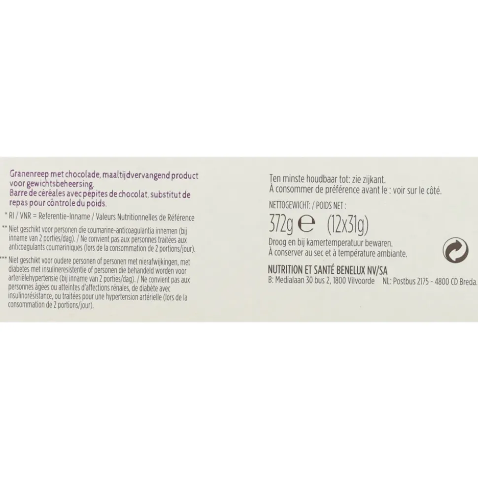 Gerlinea Repen Granen met Chocoladestukjes 12x31 gr