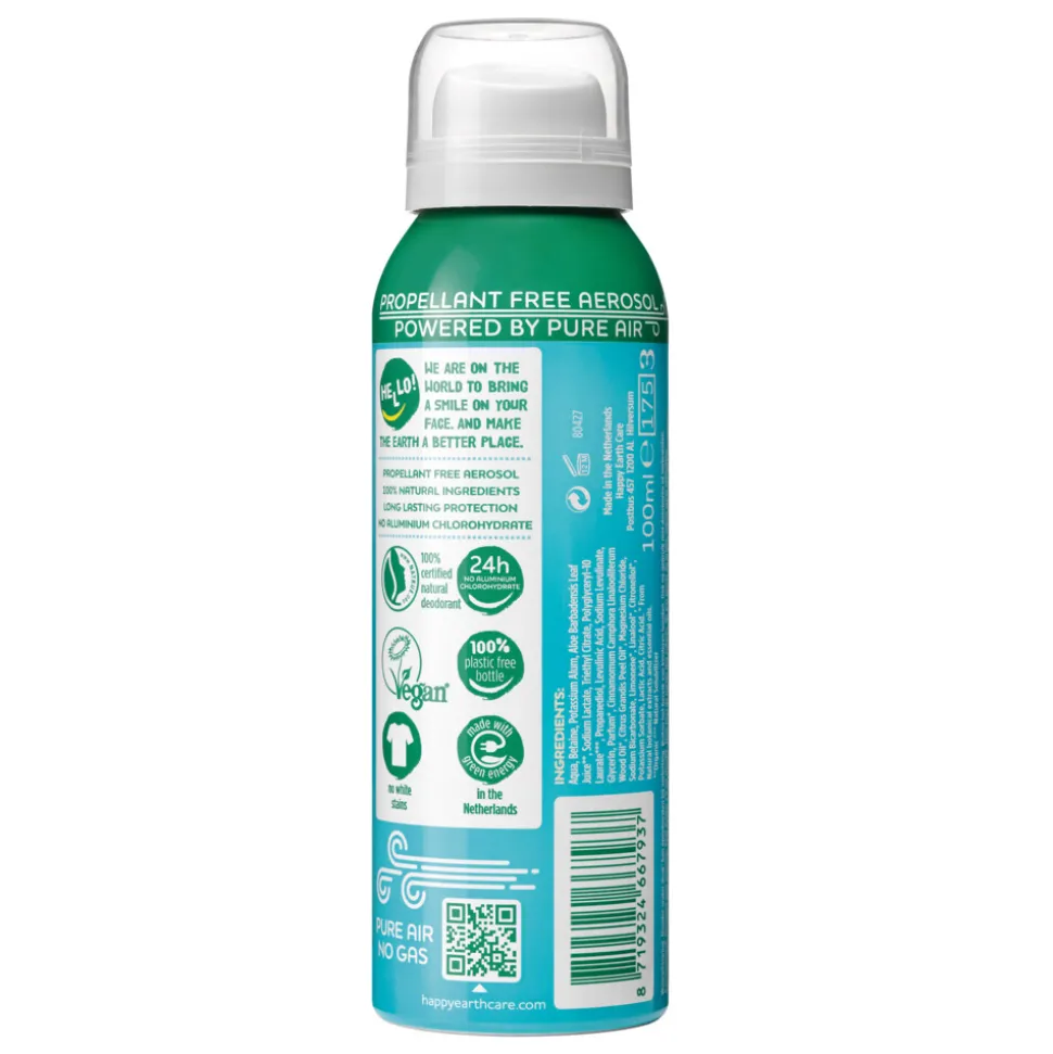 Happy Earth 100% Natuurlijke Deodorant Natural Air Spray Cedar Lime 100 ml
