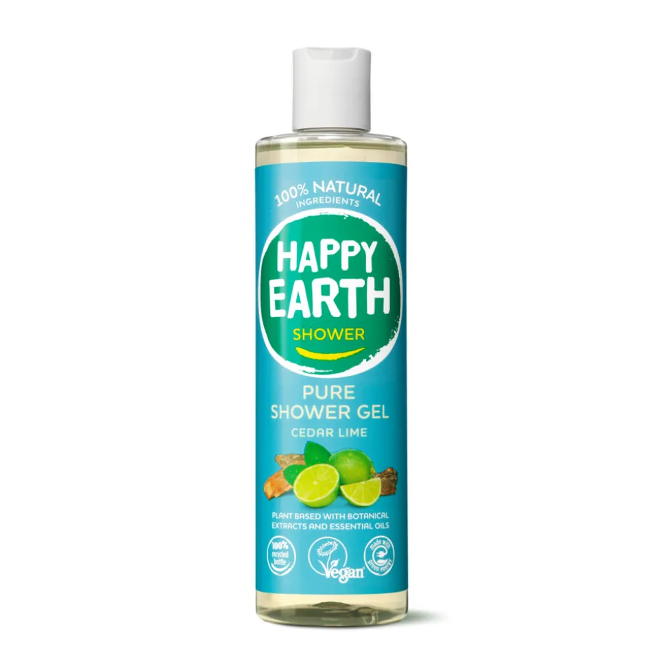 Happy Earth 100% Natuurlijke Douchegel Cedar Lime 300 ml
