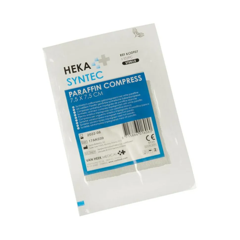 Heka Paraffin Compress 7,5 x 7,5 cm Steriel 10 stuks