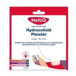 HeltiQ Hydrocolloïd Pleister 10x10cm 5 stuks
