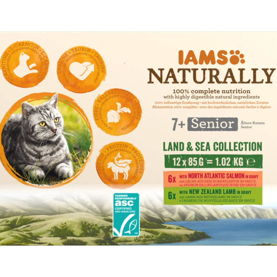 IAMS Naturally Senior Multipack Land & Sea 12 x 85 gr