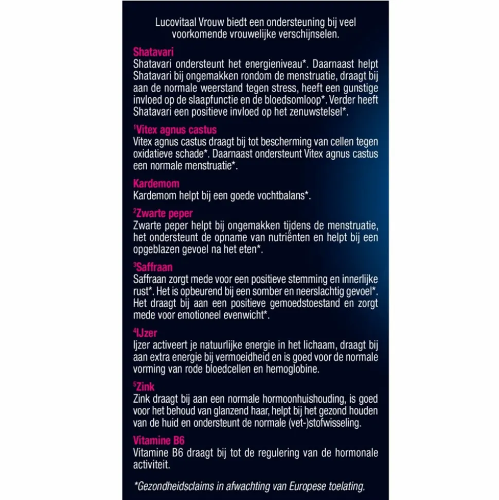 Lucovitaal Vrouw Hormoonsupport 60 tabletten