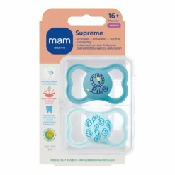 MAM Fopspeen Supreme Silikon 16+ mnd Blauw 2 stuks