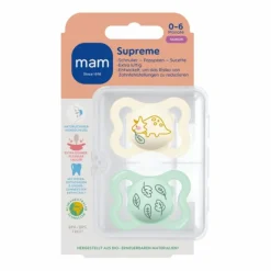MAM Fopspeen Supreme Silikon 0-6 mnd Universeel 2 stuks