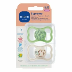 MAM Fopspeen Supreme Silikon 6-16 mnd Universeel 2 stuks