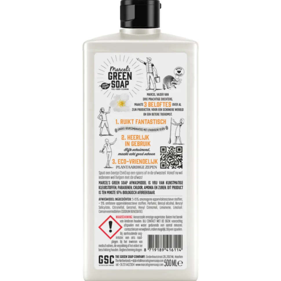 Marcel's Green Soap Afwasmiddel Sinaasappel & Jasmijn 500 ml