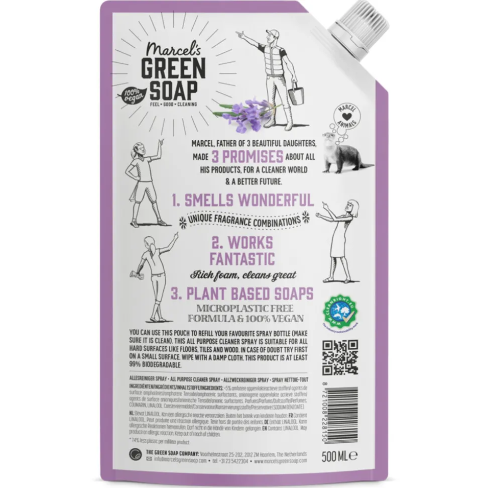 Marcel's Green Soap Allesreiniger Spray Lavendel & Rozemarijn Navulling 500 ml