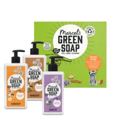 Marcel's Green Soap Handzeep Sin & Jas 250 ml + Lav & Roz 250 ml + Sand & Kord250 ml 1 geschenkset