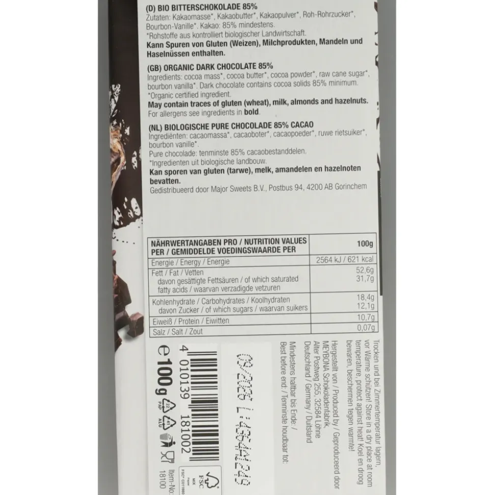 Meybona Choco Puur 85% Bio 100 gr