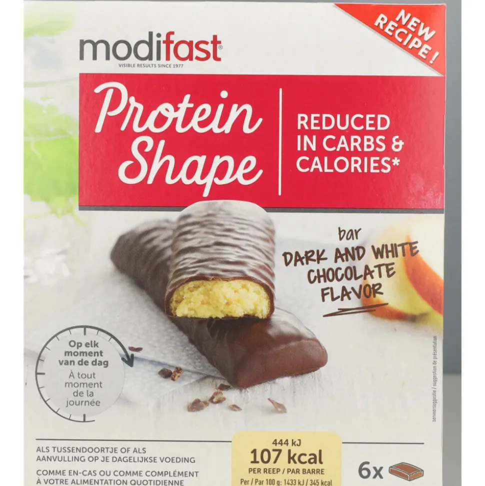 Modifast Protein Shape Reep Pure & Witte Chocolade 6 x 31 gr