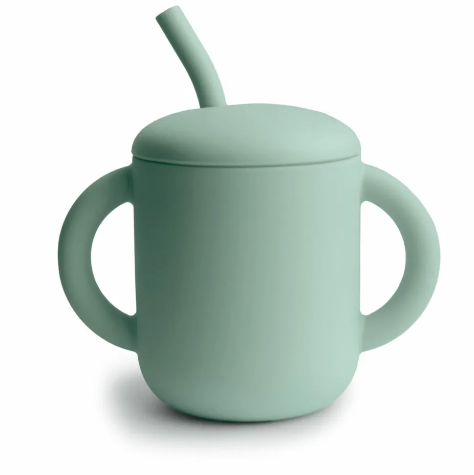 Mushie Drinkbeker met Rietje Cambridge Blue