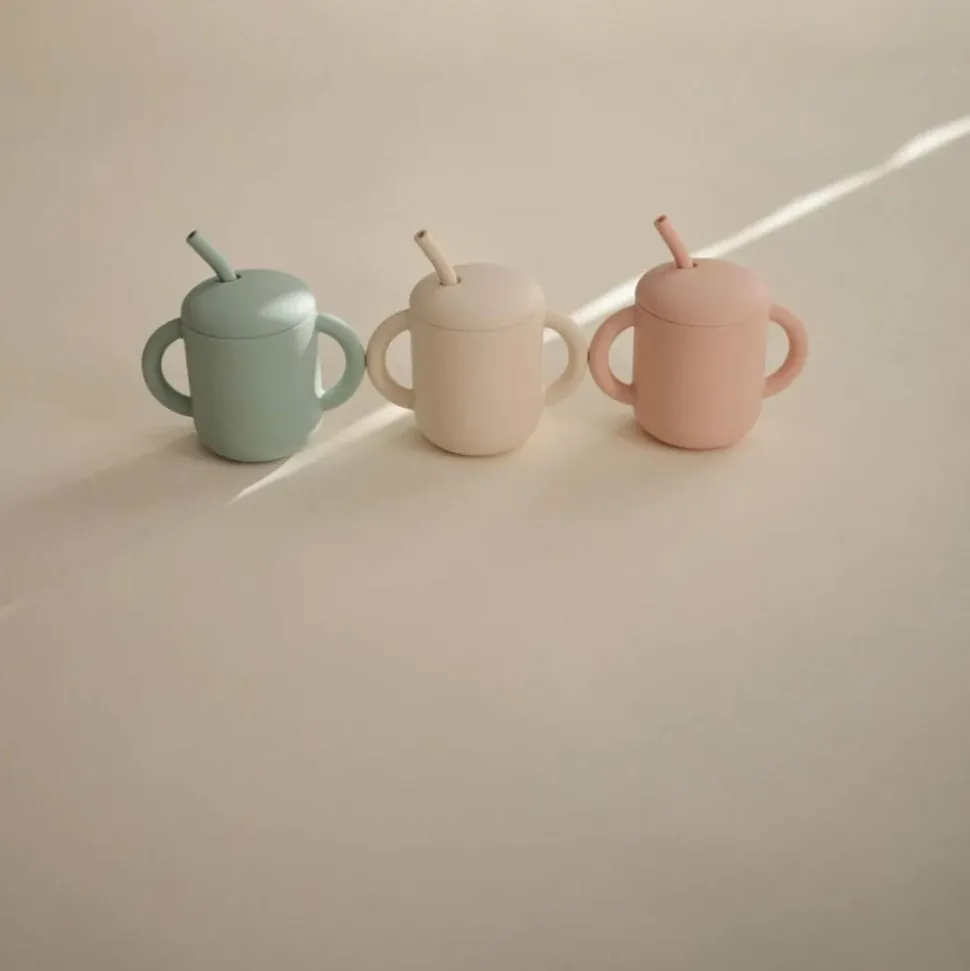 Mushie Drinkbeker met Rietje Cambridge Blue