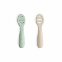 Mushie Eerste Set Baby Lepels Cambridge Blue Shifting Sand 1 set