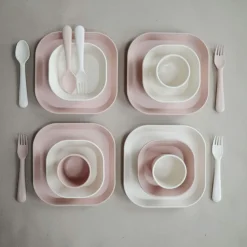 Mushie Kinderbestek Set Lepel en Vork Blush 1 set