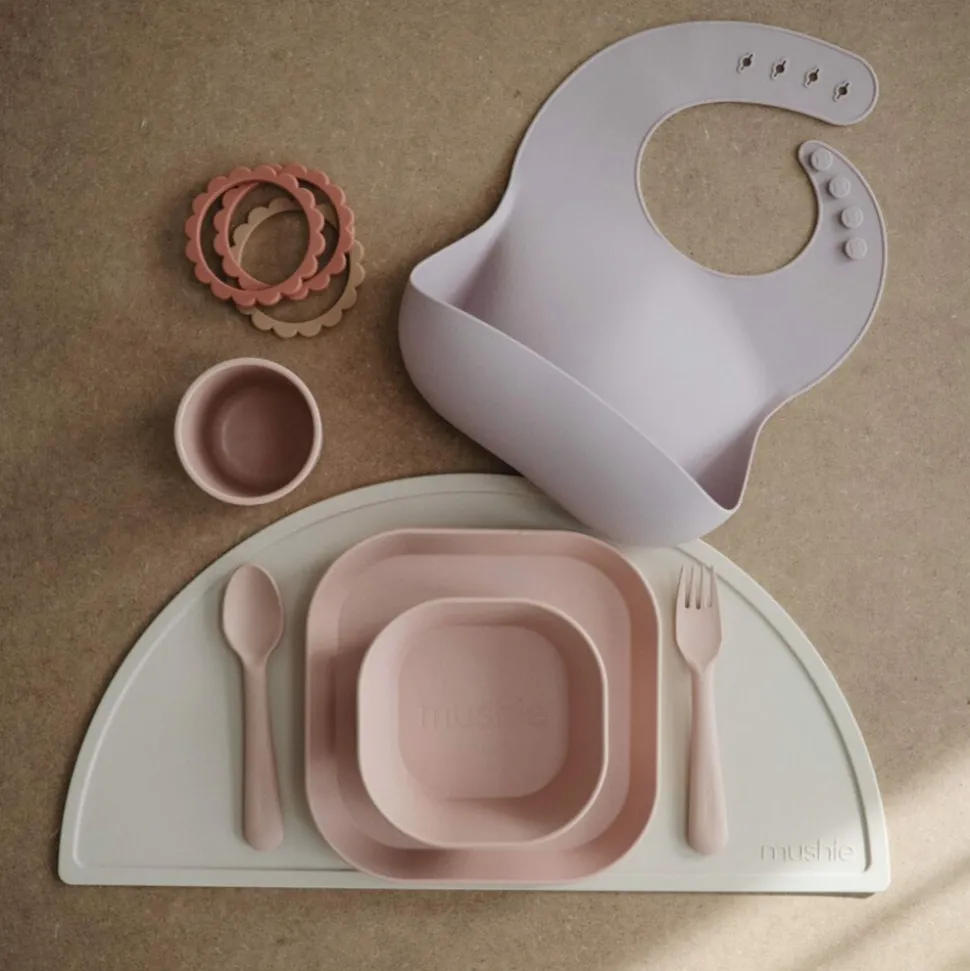 Mushie Kommen Set Vierkant Blush 2 stuks
